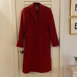 Ann Taylor Red Wool Long Coat - Size 4